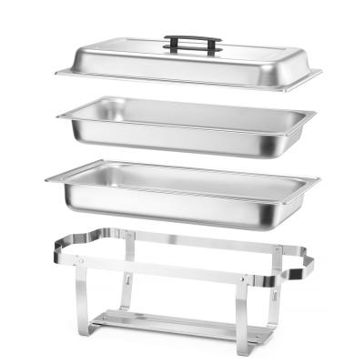Ohřívač jídla Chafing – sada 4 kusů, HENDI, GN 1/1, 7,5L, 600x355x(H)305mm | 238837-1